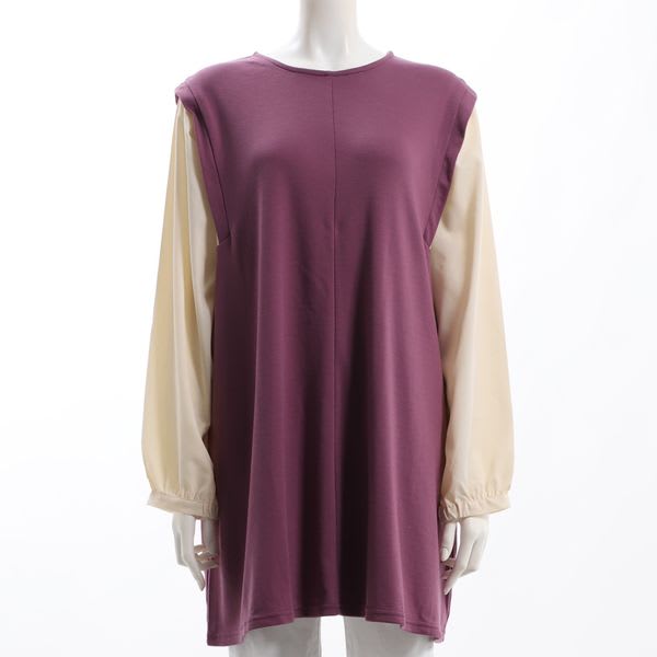 異素材切替レイヤード風チュニック