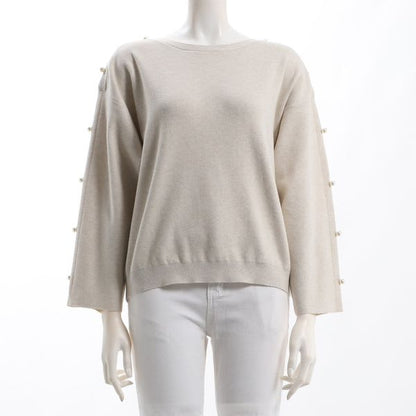 サイドパールスリーブニットプルオーバー
