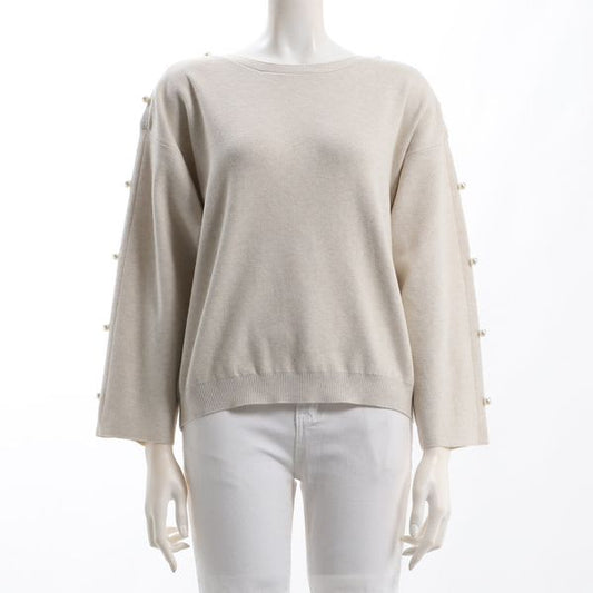 サイドパールスリーブニットプルオーバー