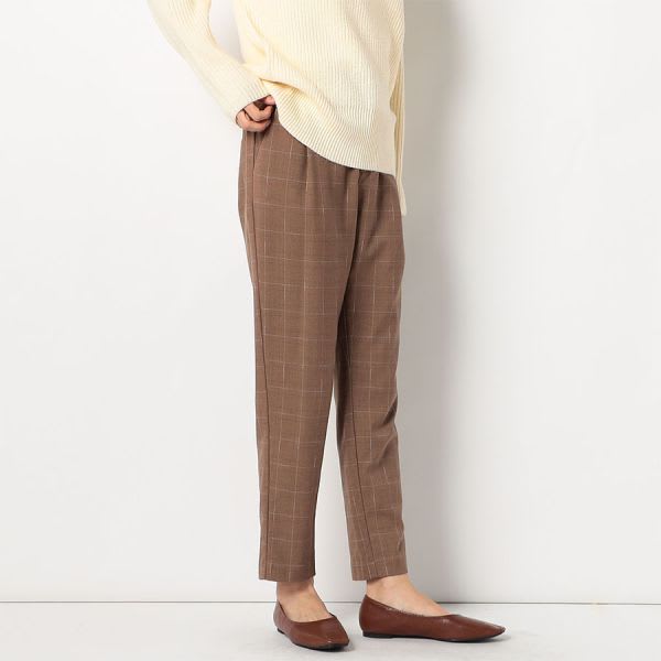 ウィンドウペン柄テーパードパンツ