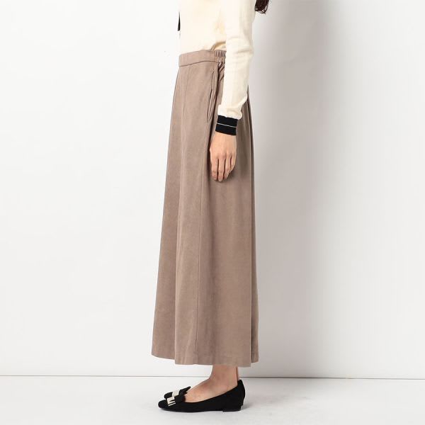ソフトフェイクスエードタックスカートバックスリット付き