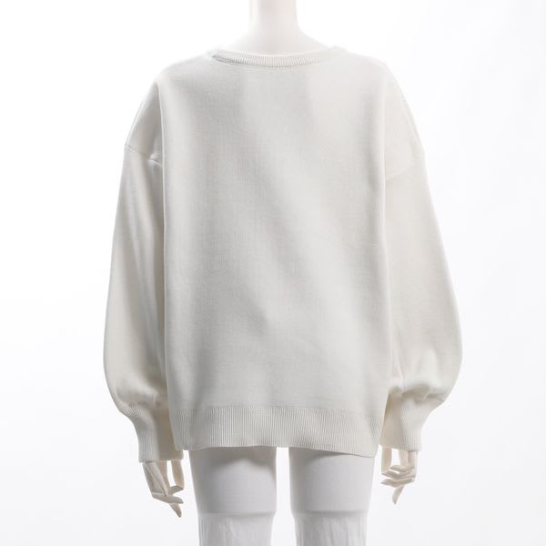 ドロップショルダーラウンドネックニット