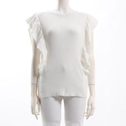 フリルデザインリブニット