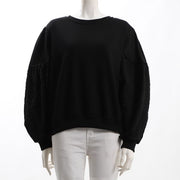 刺繍異素材切り替えプルオーバー