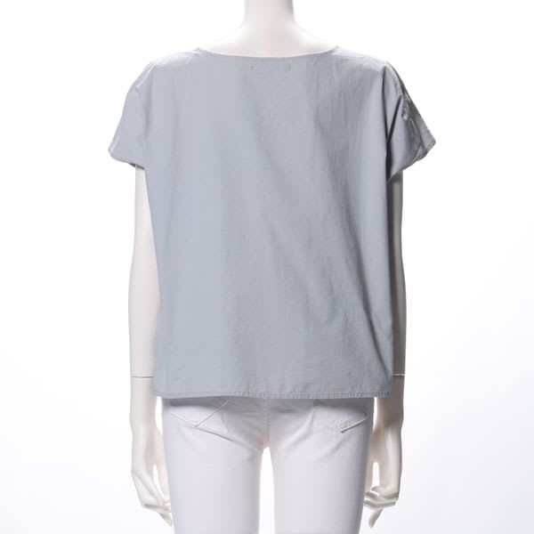 前絞りコットンブラウス