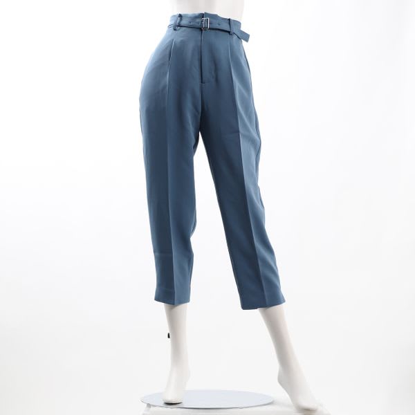 ベルト付きポケットテーパードパンツ