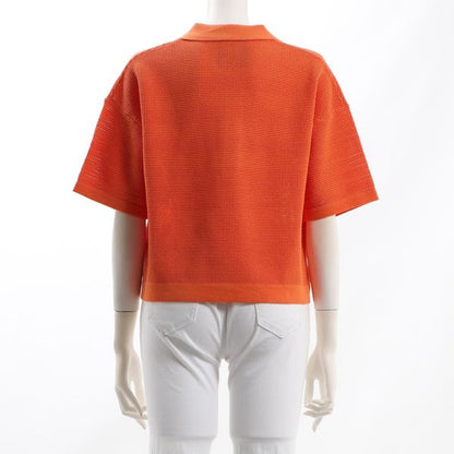 クロッシェ手編み風ニットポロ