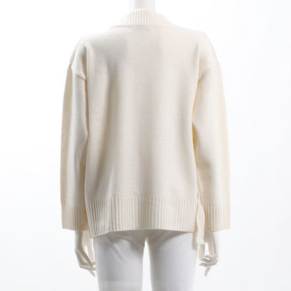 ラップ風ケーブル編みニット