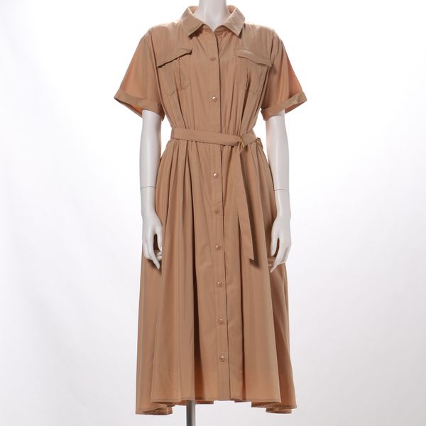 胸元ポケットデザインシャツカラーワンピース