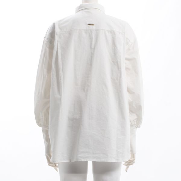 袖口リブボリュームスリーブプルオーバーシャツ