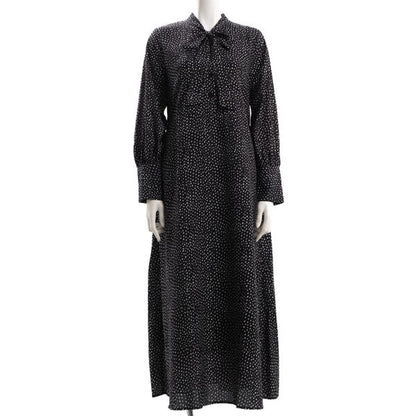 総柄ボウタイワンピース