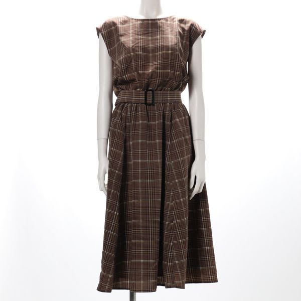 クラシカルチェックプリントワンピース