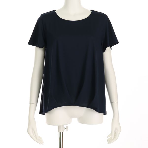 バックストライプ柄タックカットソー