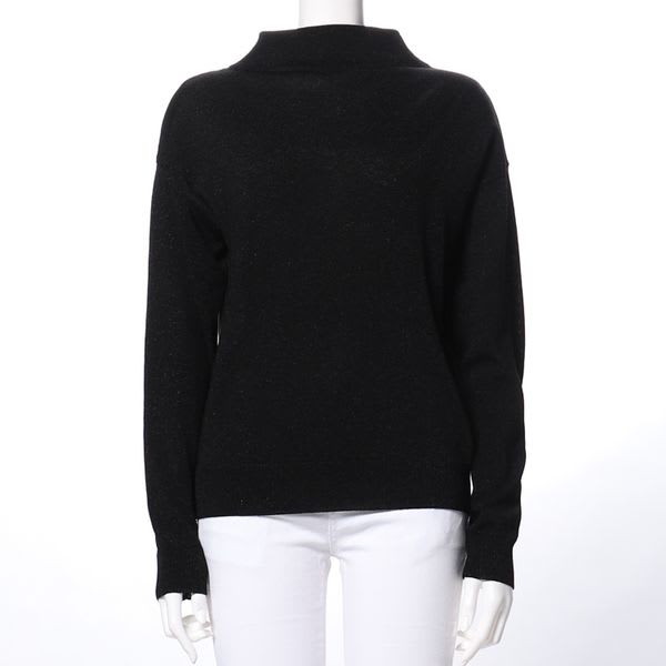 ラメ入りドロップショルダーオフネックニット