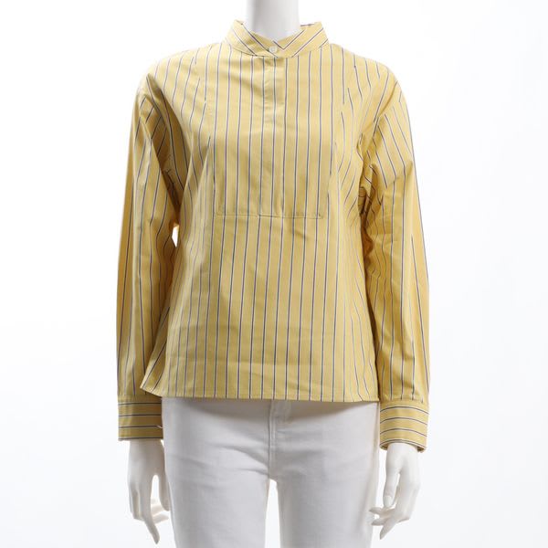 ストライプ柄ビブヨークシャツ