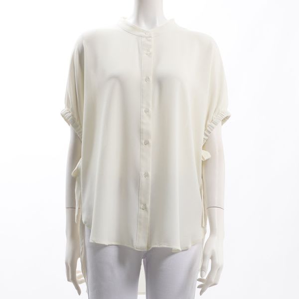 袖下リボンバンドカラーブラウス