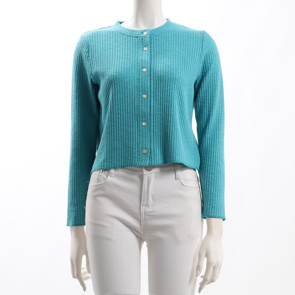 シンプルデザインリブニットカーディガン