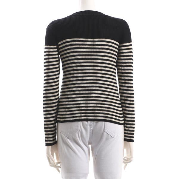 シンプルクルーネックリブニット