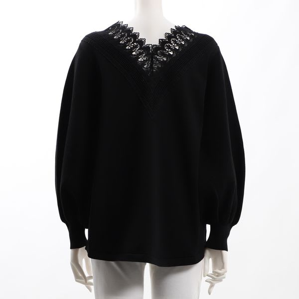 バックスタイルレース切り替えニット