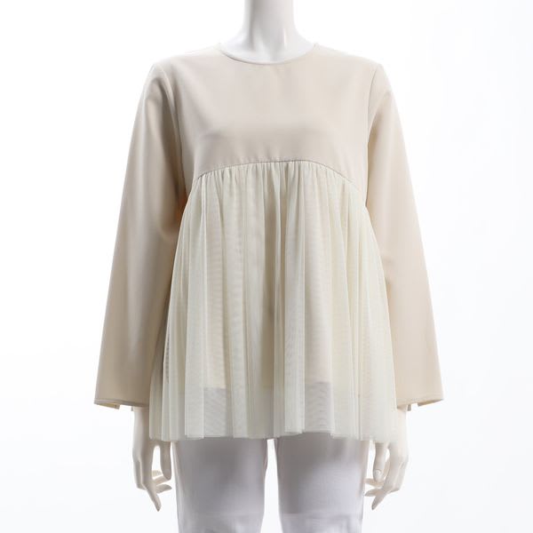 チュールレイヤードブラウス