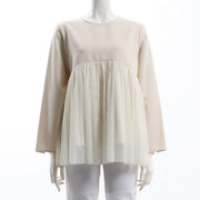 チュールレイヤードブラウス