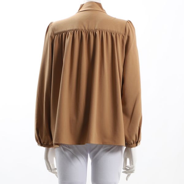 ギャザーボウタイブラウス