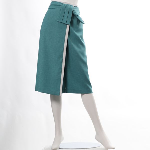 リネンライクリボンラップ風スカート