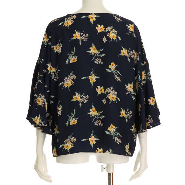 花柄フレアスリーブブラウス