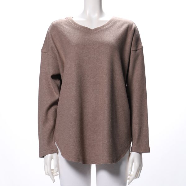 ドロップショルダーハートネックニット