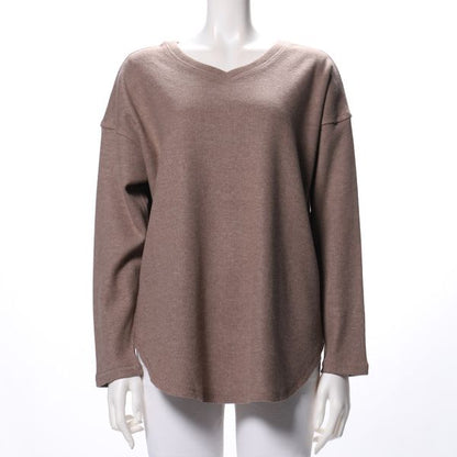 ドロップショルダーハートネックニット