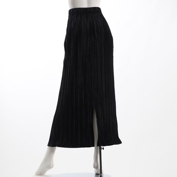 凹凸プリーツベロアタイトスカート