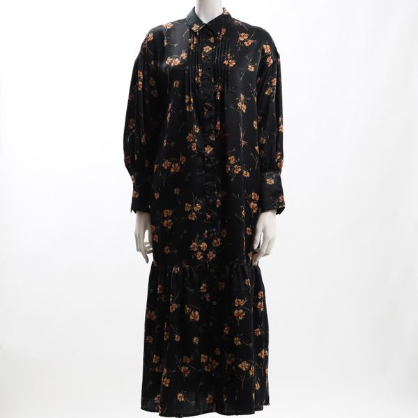 ヴィンテージフラワータックデザインワンピース