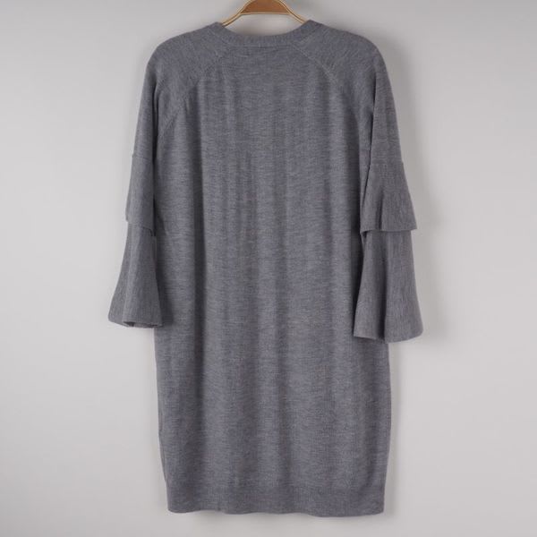 袖二重フレアデザインロングカーディガン