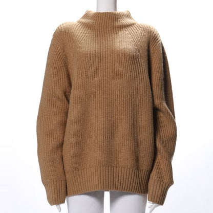 畦編みオフネックニット