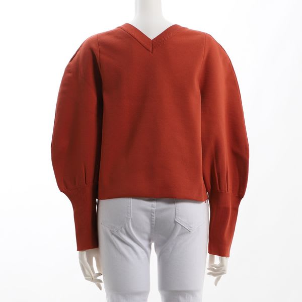 ボリュームスリーブクルーネックニット