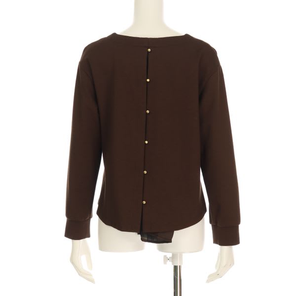 バックボタンチュールカットソー