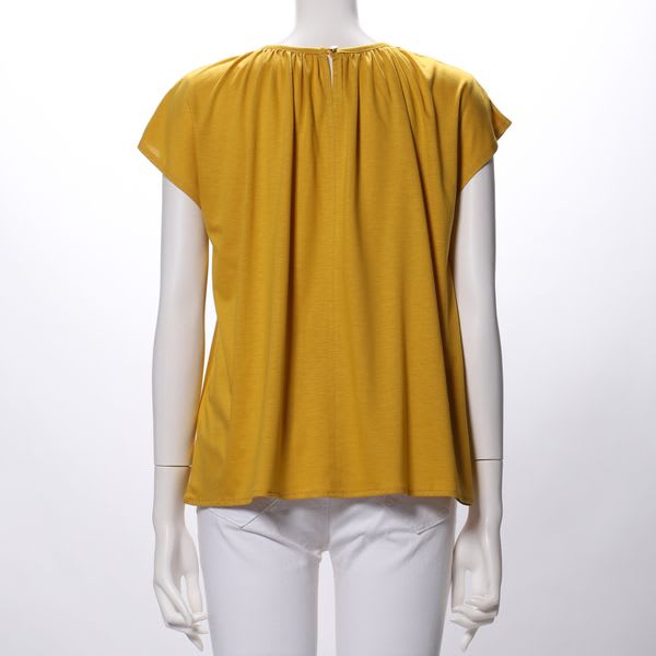 ギャザードネックカットソー