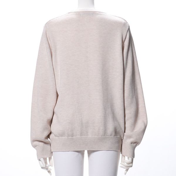 シンプルデザインクルーネックニット