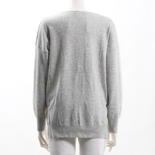 バイカラーヴネックニット