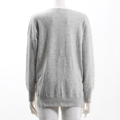 バイカラーヴネックニット