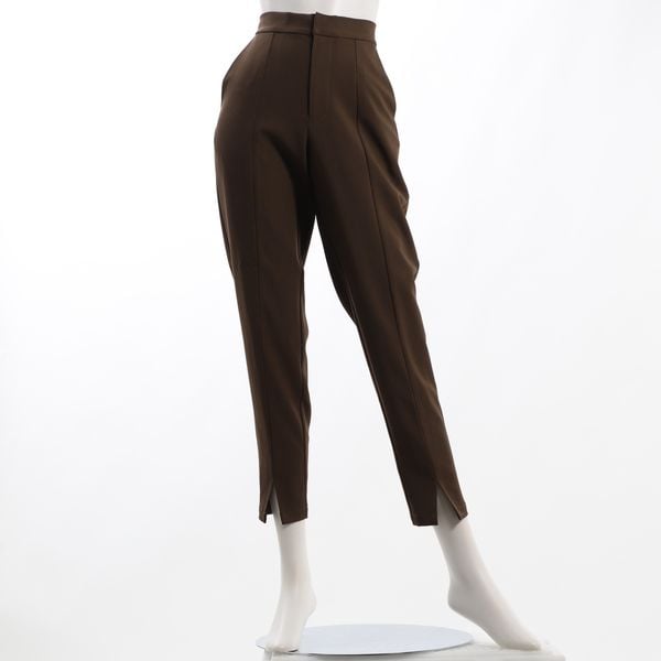 センターシームフロントスリットテーパードパンツ
