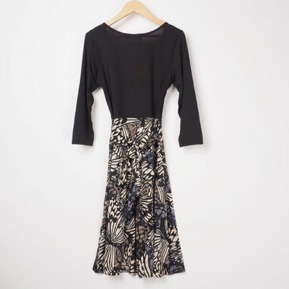 バタフライ柄カシュクールデザインワンピース