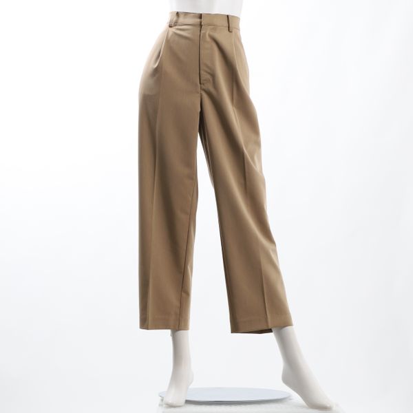ウエストゴムタック入りセミワイドパンツ
