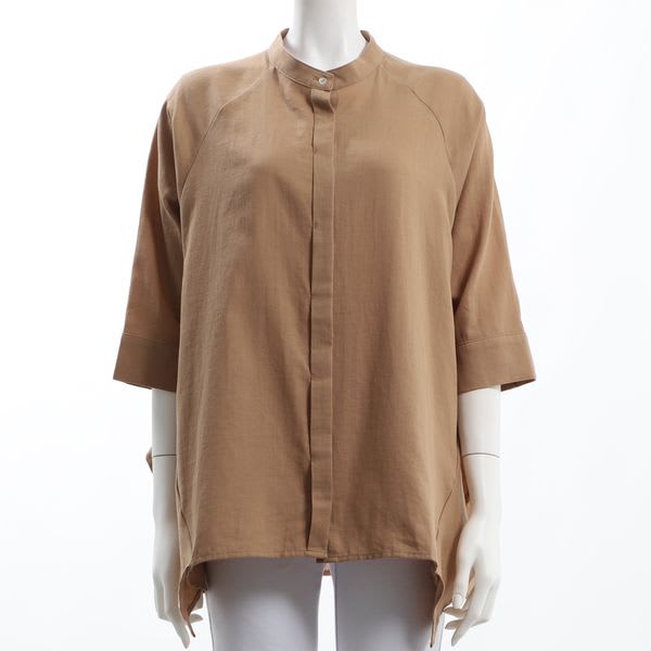 バックデザインバンドカラーブラウス