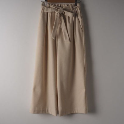 リボンベルト付きワイドパンツ