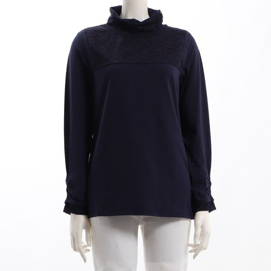 レースハイネックカットソー