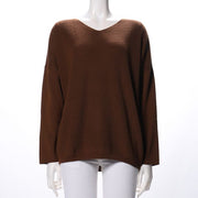 Vネックドロップショルダーニット