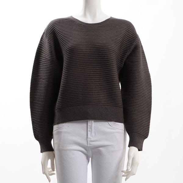 凹凸編みふんわり袖ニット