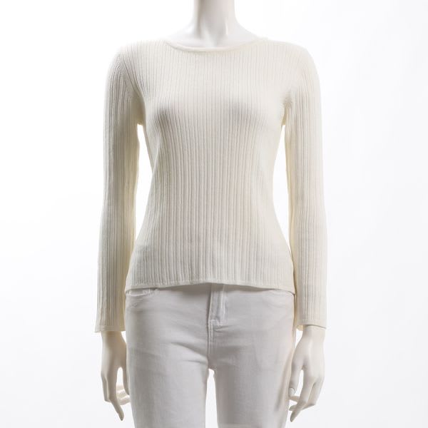 バックレースアップデザインリブニット