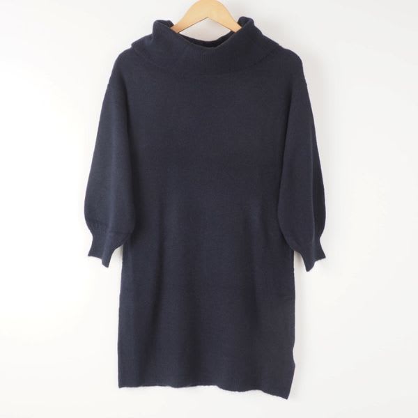 ふんわり袖タートルネックワンピース